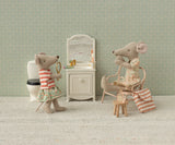 Tooth Brush Set in Bag, Mouse - Coral Stripe
