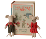 Christmas Twin Mice, Little Sister and Brother in Book