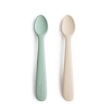 Silicone Feeding Spoons 2-Pack - Cambridge Blue/Shifting Sand