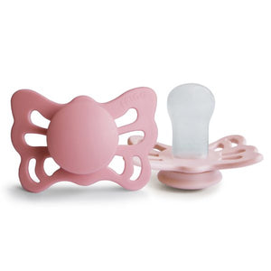 Butterfly Anatomical Silicone Pacifier - Cedar/Baby Pink
