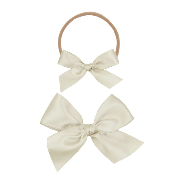 Satin Bow - Champagne Headband - Large