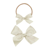 Satin Bow - Champagne Headband - Large