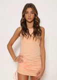 Racerback Jersey Rouched Dress - Pink Icing