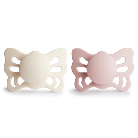 Butterfly Anatomical Silicone Pacifier - Cream/Blush