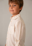 Long Sleeve Linen Shirt - Oat Mix
