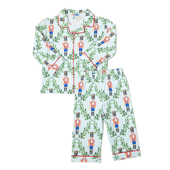 Boys Red Nutcracker Button-up Pajamas