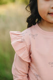 Pink Ribbon Ruffle French Terry Set - Baby Girl