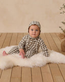 Woven Baby Bonnet - Forest Check