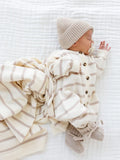 Knit Blanket - Tan Stripe