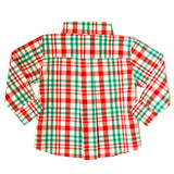 Boys Wreath Plaid Button-Up