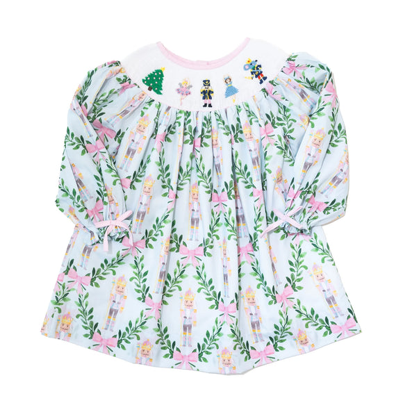 Girls Nutcracker & Bows Smocked Dress