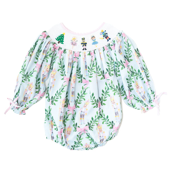 Nutcracker & Bows Smocked Bubble