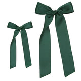 Satin Bow Evergreen Sash Clip - Small / Alligator Clip