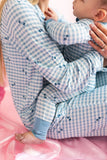 Blue XO Gingham Zipper Romper