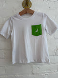 Asher - Solid White Alligator Graphic Pocket Tee