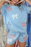 Gingham Bow Patch Shorts
