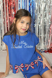Miss United States Bow Patch Hem Top