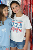 USA Gingham Bow Patch Graphic Tee