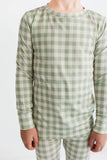 Green Gingham Two-Piece Pajama Set