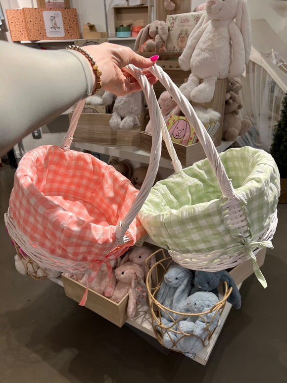 Easter Basket- Lined / Spring Gingham