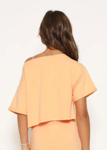 French Terry Boxy Tee - Apricot