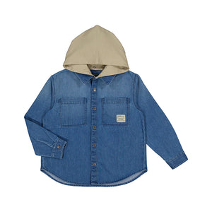 Boys Hooded Denim Overshirt