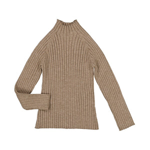 Rib Mockneck Sweater - Bright Beige