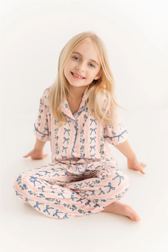 Amelia Bow Button Up Flare Set