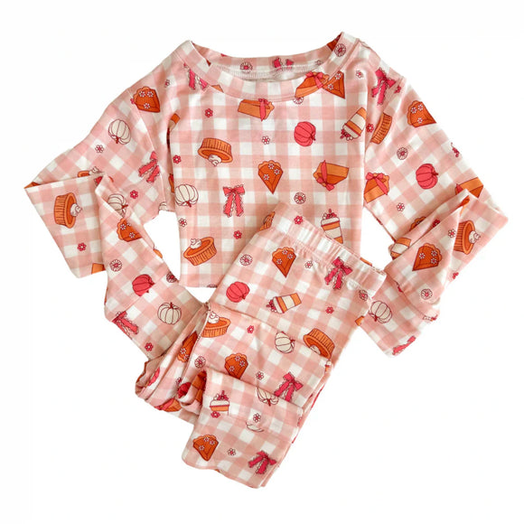 Gingham Pumpkin Pie Two Piece Set