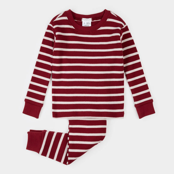 Scarlet Red Striped Thermal PJ Set