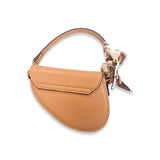 Mini Saddle Purse w/ Scarf - Beige