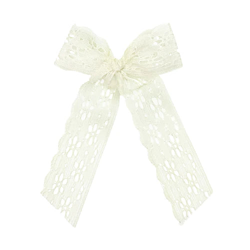 Lace Bow - Ivory Daisy Sash Clip - Sash Clip