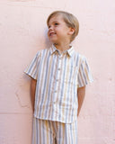 Collared Short Sleeve Shirt - Valencia Stripe