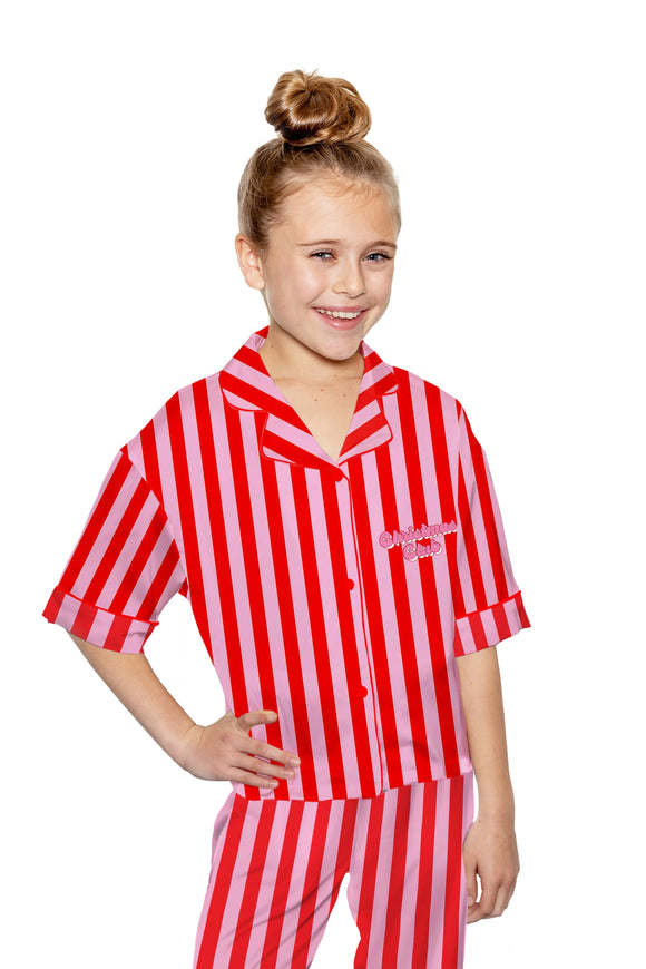 Kids Silky Short Sleeve Pant Set -  Christmas Club