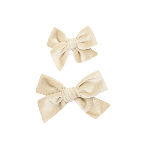 Velvet Latte Bow - Clip