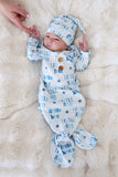 Newborn Baby Knot Gown & Hat Set - Little Bro