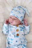 Newborn Baby Knot Gown & Hat Set - Little Bro