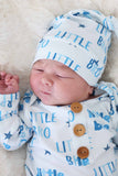 Newborn Baby Knot Gown & Hat Set - Little Bro