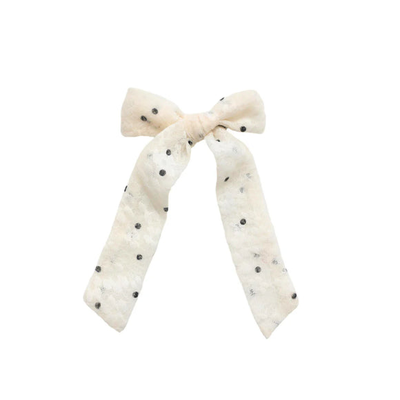 Long Tail Bow - Cream Chiffon
