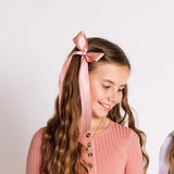 Satin Bow - French Pink Sash Clip - Small