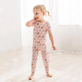 Print Short Sleeve Pajama Set - Shrinking Violet Balloon Dogs