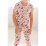 Print Short Sleeve Pajama Set - Shrinking Violet Balloon Dogs