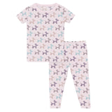 Print Short Sleeve Pajama Set - Shrinking Violet Balloon Dogs