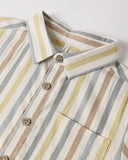 Collared Short Sleeve Shirt - Valencia Stripe