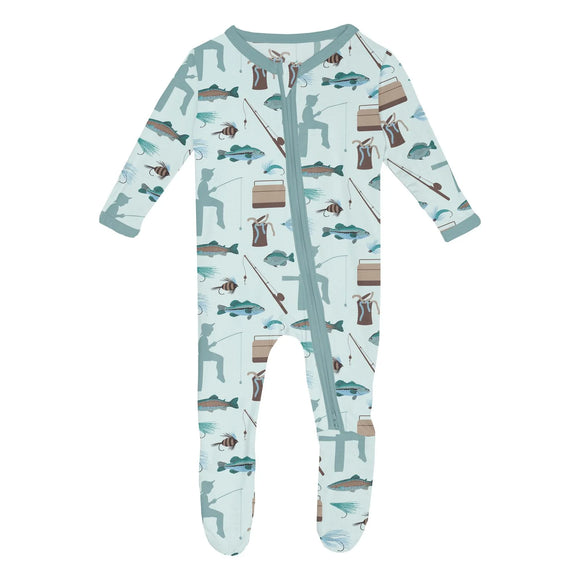 Print Footie with 2 Way Zipper - Fresh Air Fishing