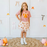 Pumpkin Sequin Scalloped Tutu Skirt