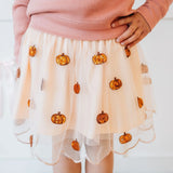 Pumpkin Sequin Scalloped Tutu Skirt