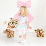 Floral Bunny Patch Easter Short Sleeve T-Shirt - Ballet