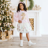 Gingerbread Sequin Patch Christmas Sweater - Baby Girl