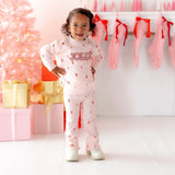 Jolly Pearl Patch Candy Cane Christmas Sweatshirt - Baby Girl